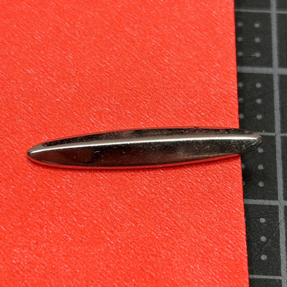 Vintage Hickok‎ USA Silver Tone Surfboard Tie Bar Clip Minimalist MCM 1.5 Inch